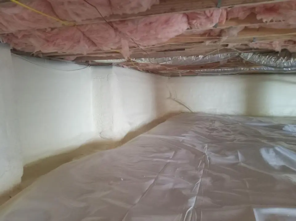 Crawl space encapsulation with closed-cell spray foam for Storm Damage Roof Repair in Elizabethton